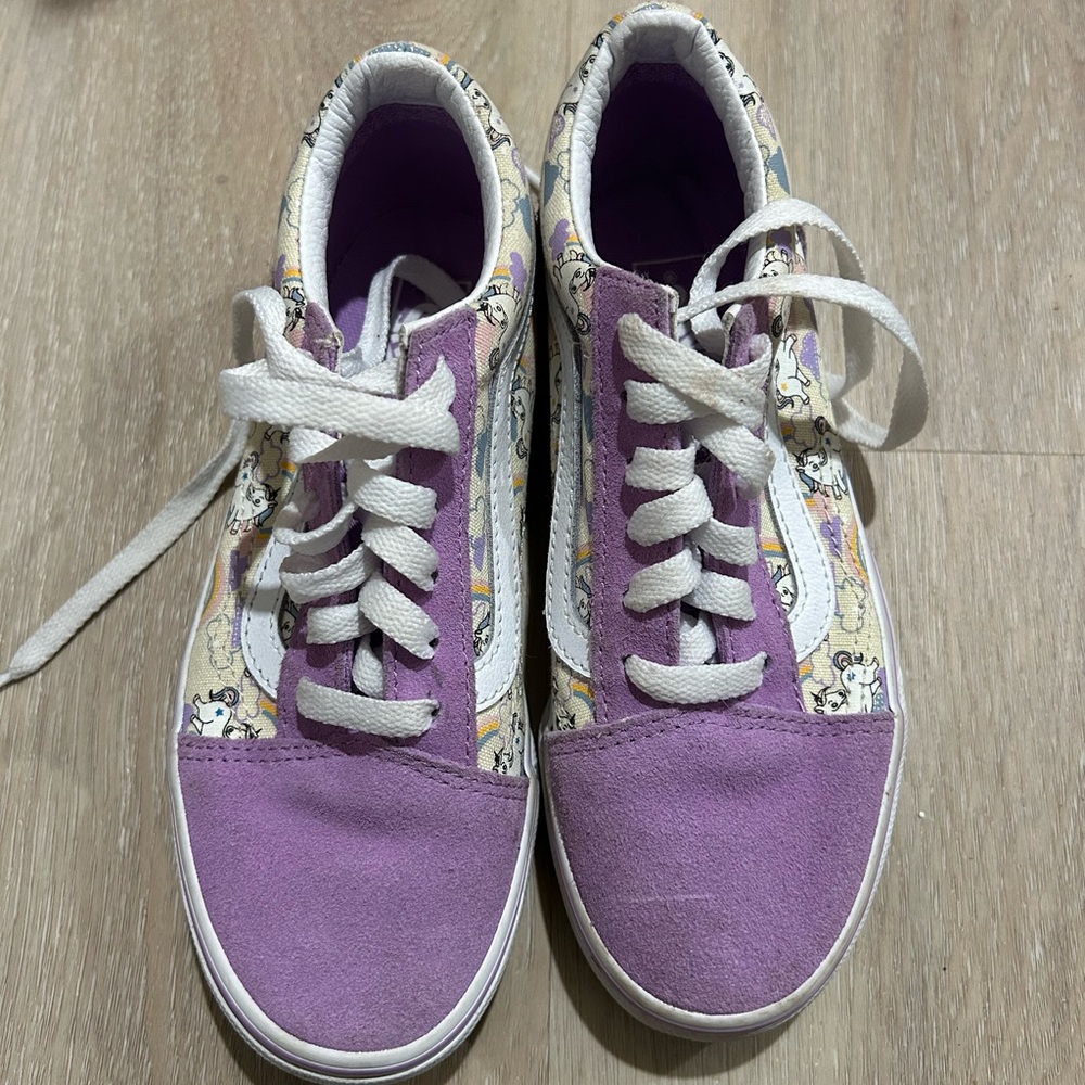 Vans Purple and White Unicorn Shoes